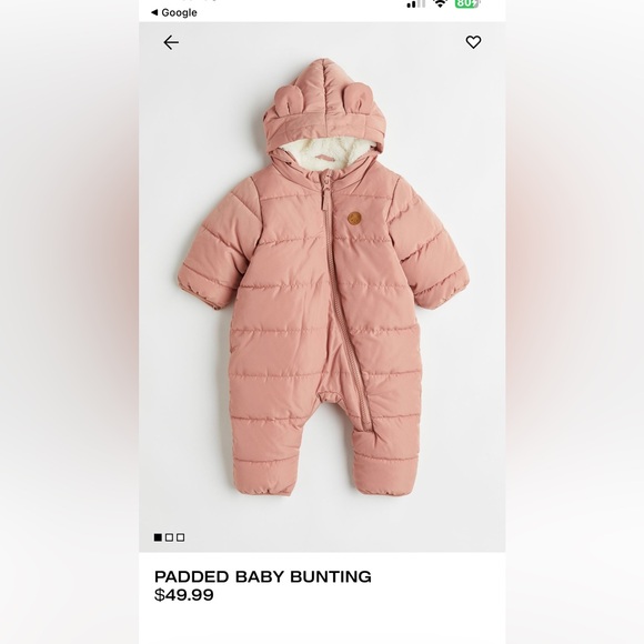 H&M Padded Bunting Suit - Picture 3 of 3